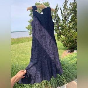 J. Crew Navy flare cocktail midi dress size 0
